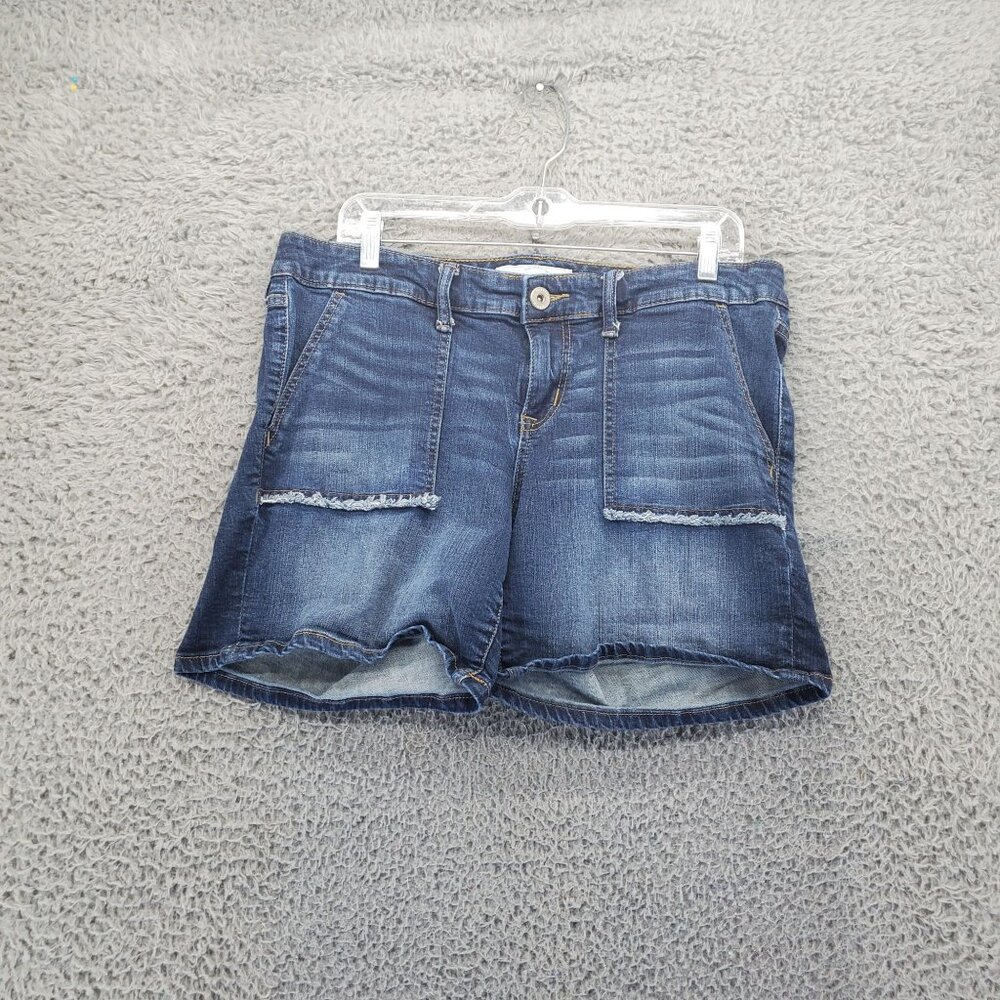 Torrid Shorts Womens 12 Blue Distressed Denim Frayed Hem Casual Pockets
